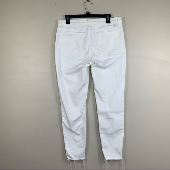Lucky Brand White Ava Skinny Mid rise Denim Ankle Raw Hem  Jeans-Size 12/31 - Picture 5 of 15